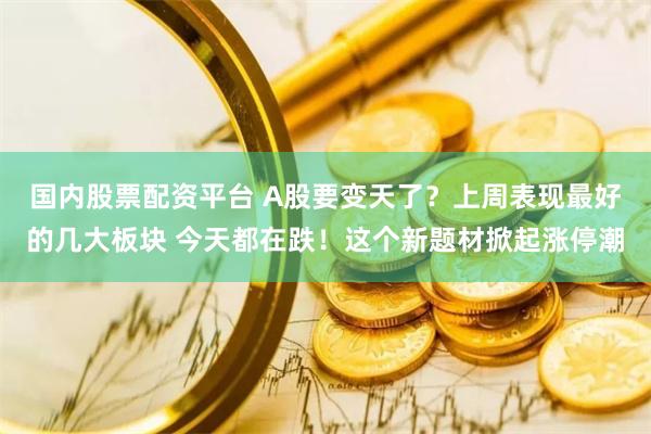 国内股票配资平台 A股要变天了？上周表现最好的几大板块 今天都在跌！这个新题材掀起涨停潮